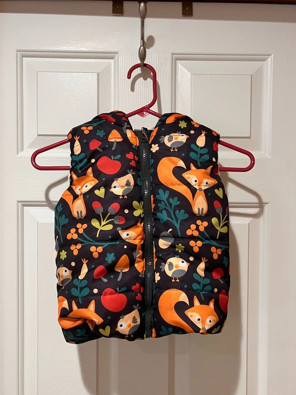 Cute Crew Puffer Vest Woodland Animals Size 4